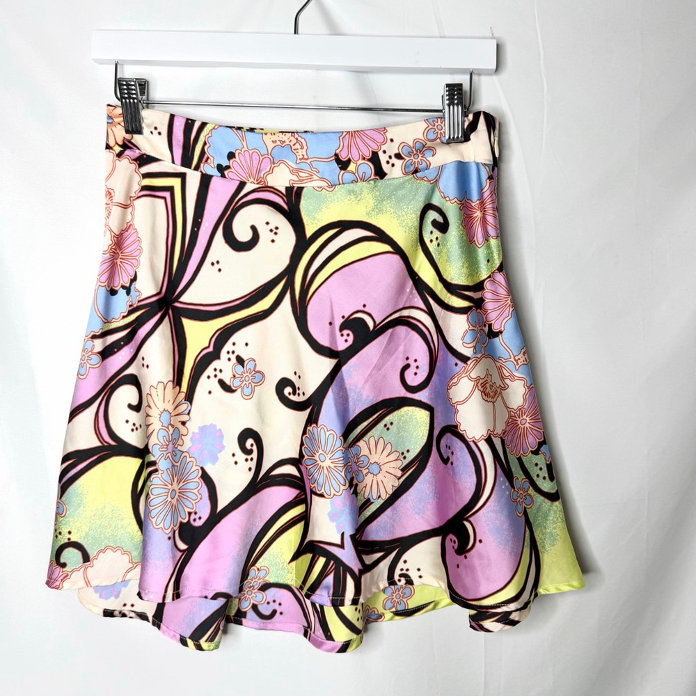 Women's Free People Satin Floral Swirl Mini Skirt
